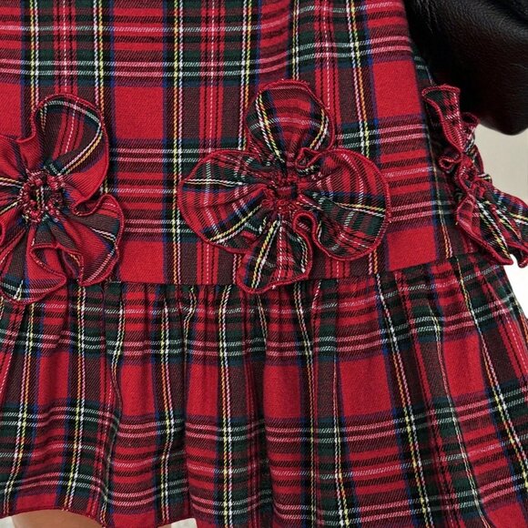 Red Elegant Women's Christmas Lantern Sleeve Mini Dress - Picture 6 of 6